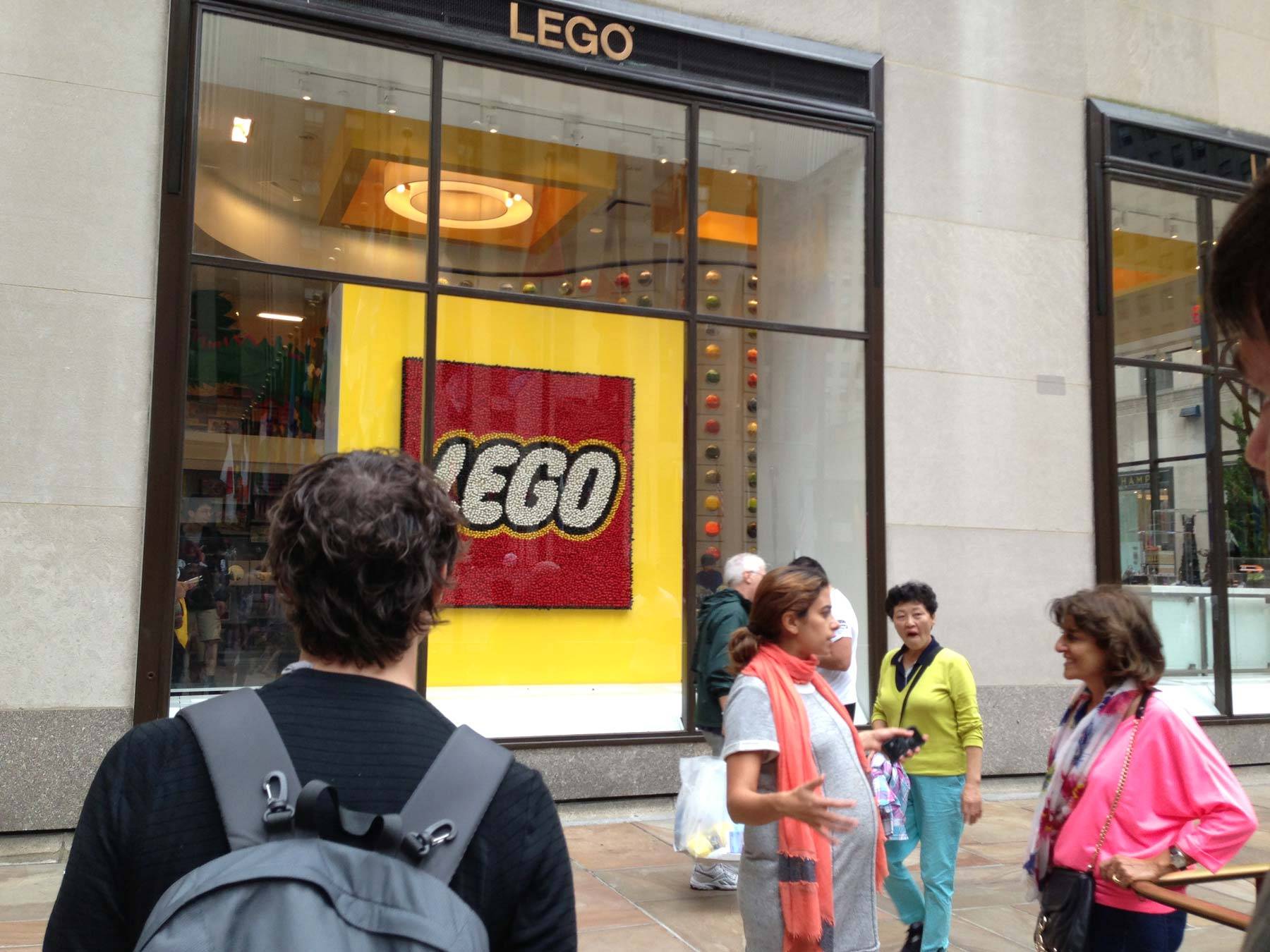 Richard approaching the LEGO store