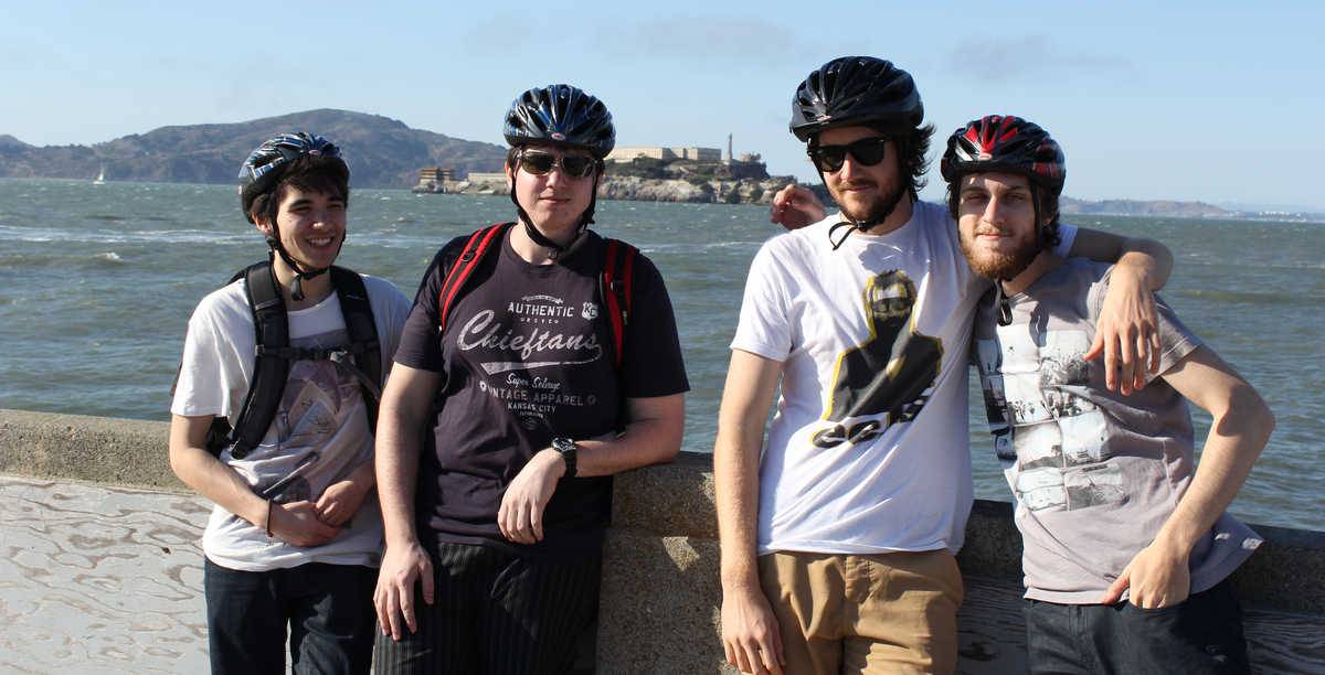Me, Andrew, Butcher and Irwin in front of Alcatraz