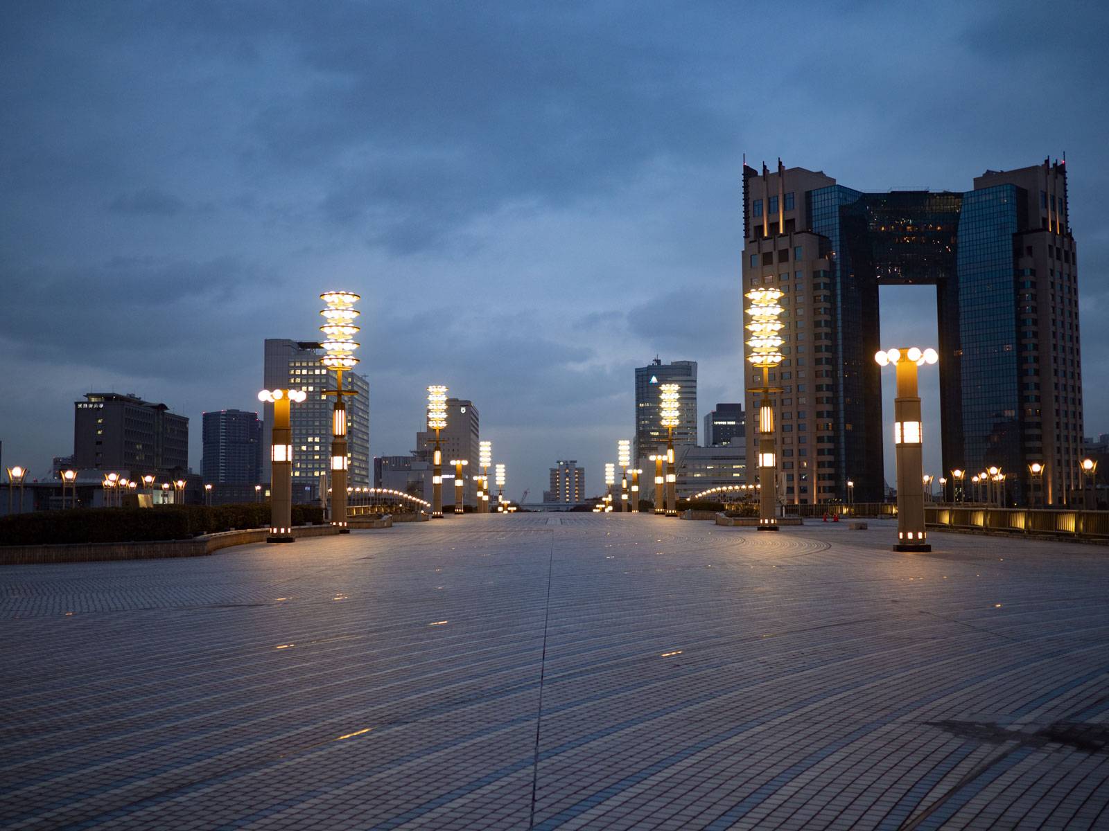 Odaiba buildings at night