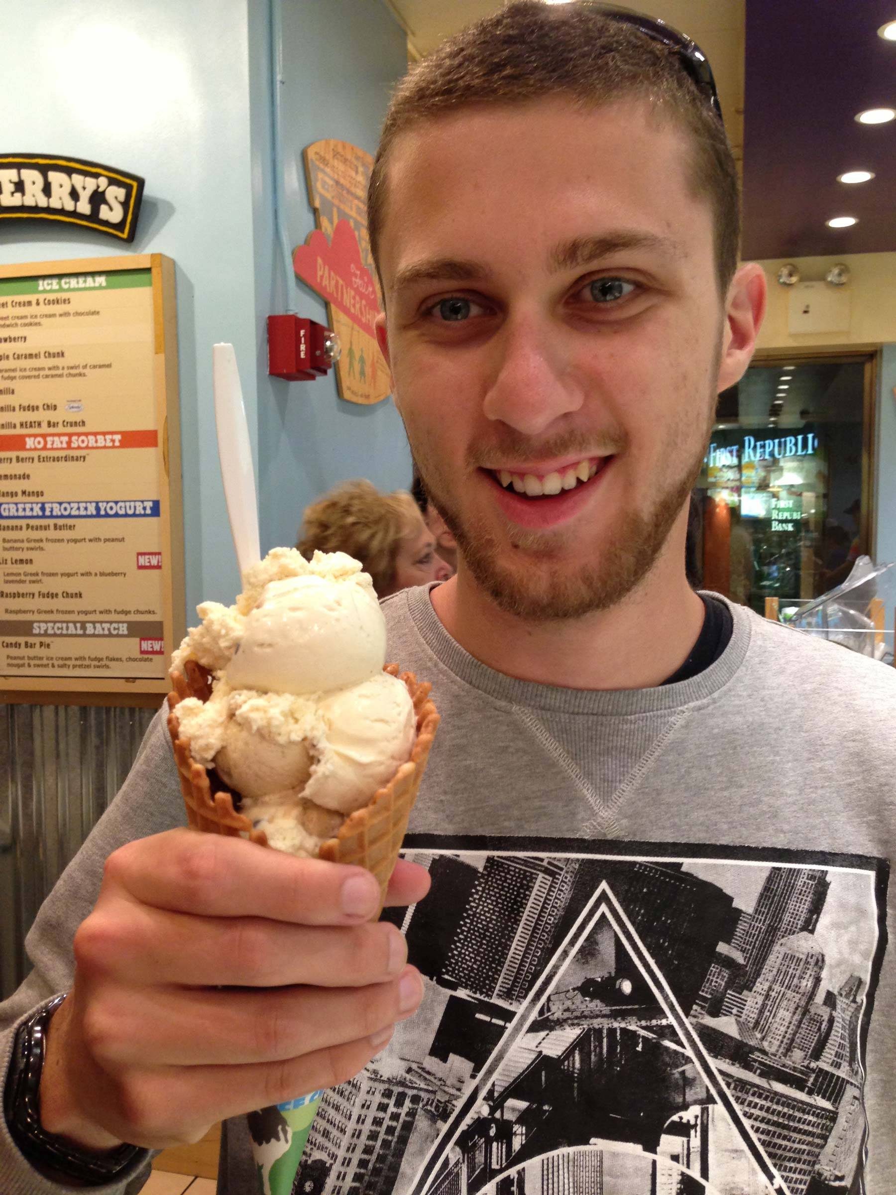 Irwin with a Ben & Jerry’s cone