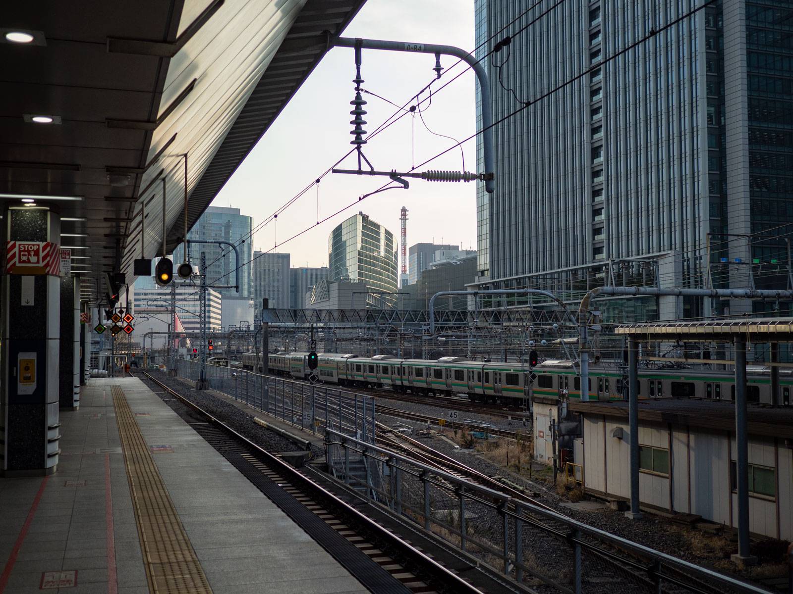 View of the Shinkansen train line