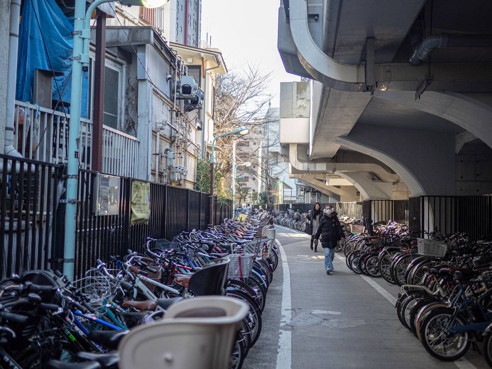 Bikes parked near Nakameguro station