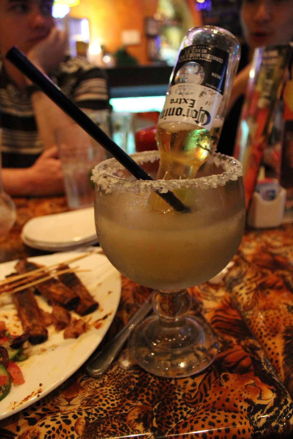 Cocktail with mini Corona Bottle