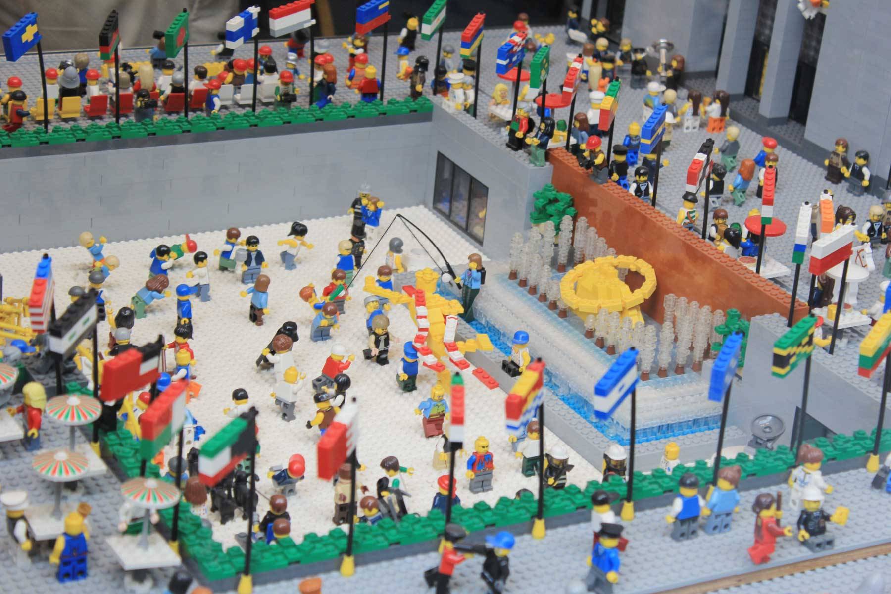 A LEGO representation of Rockefella Center