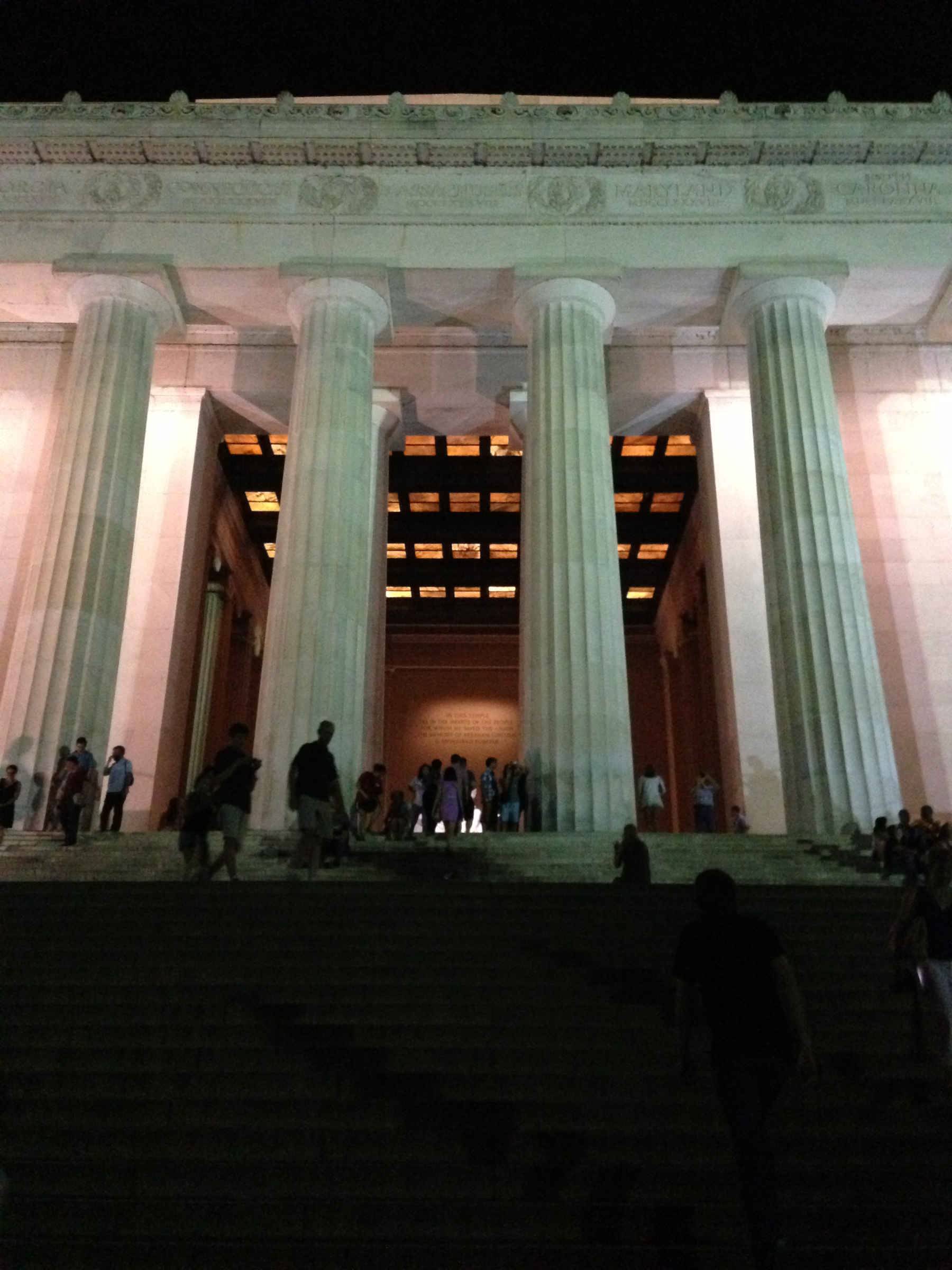 Outside steps of the Lincoln Memorial