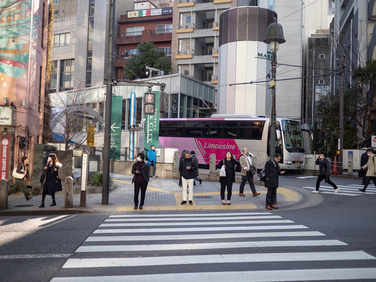 Pedestrian crossing to Shibuya Mark City