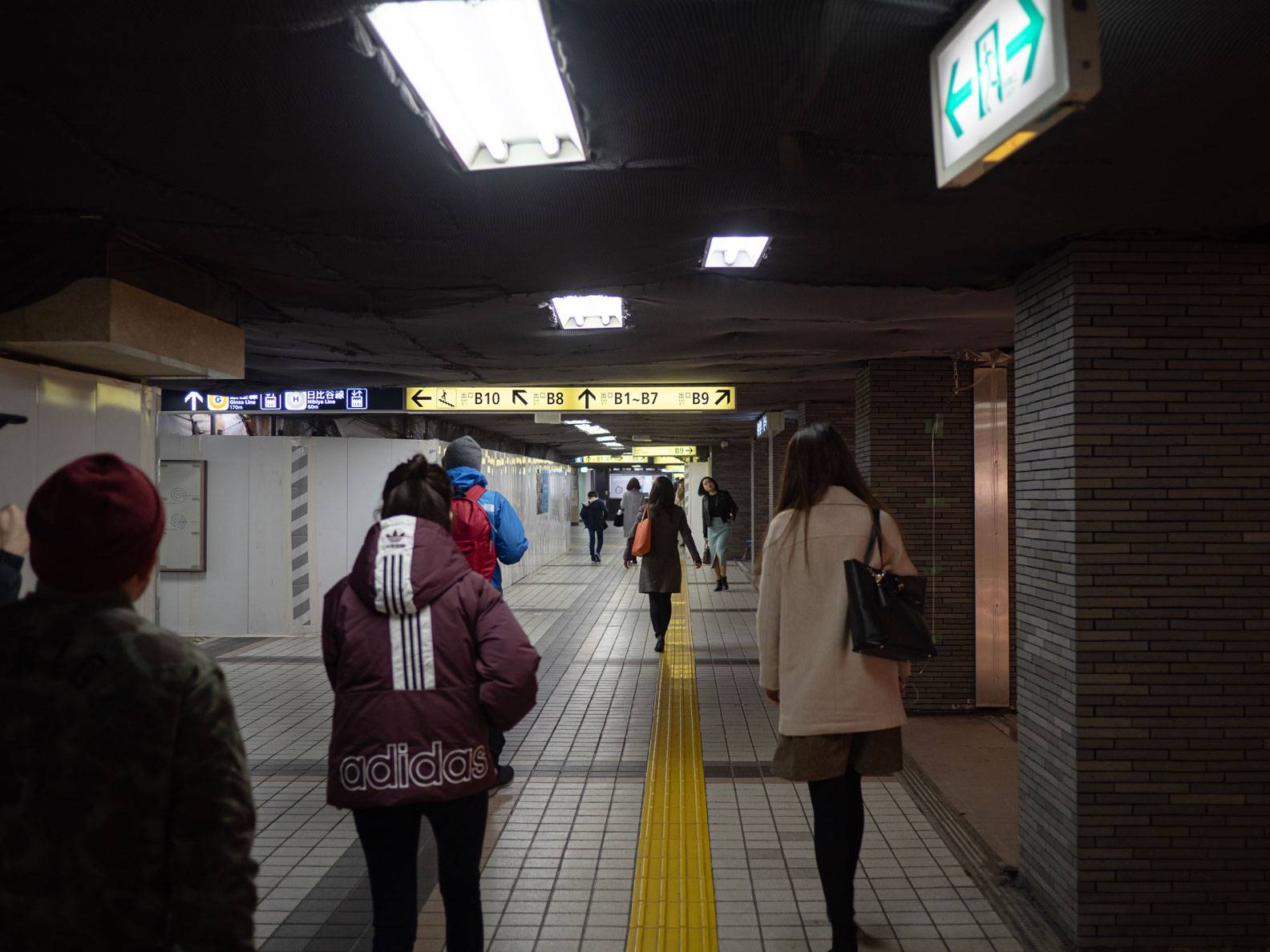 Walking through Ginza station