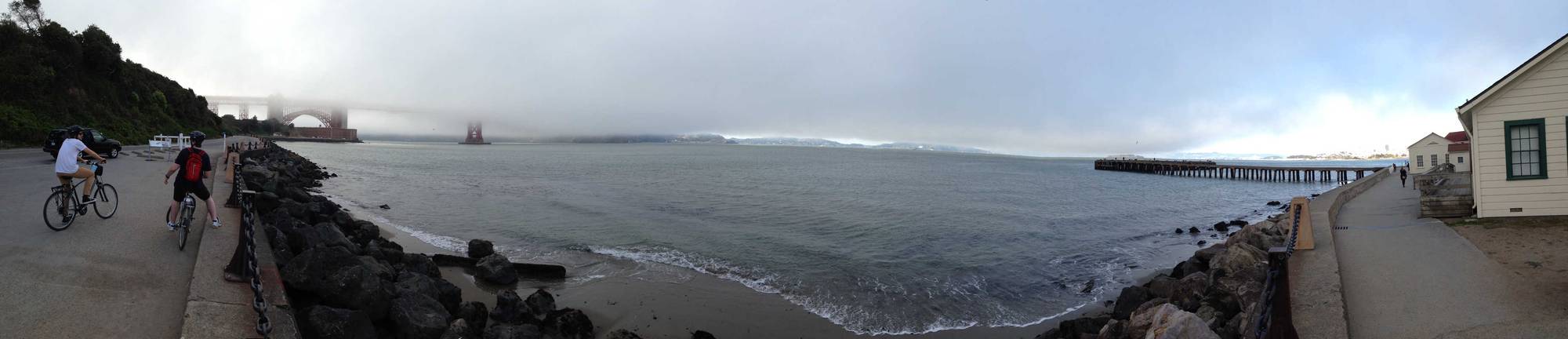 The Golden Gate Bridge just barely visible