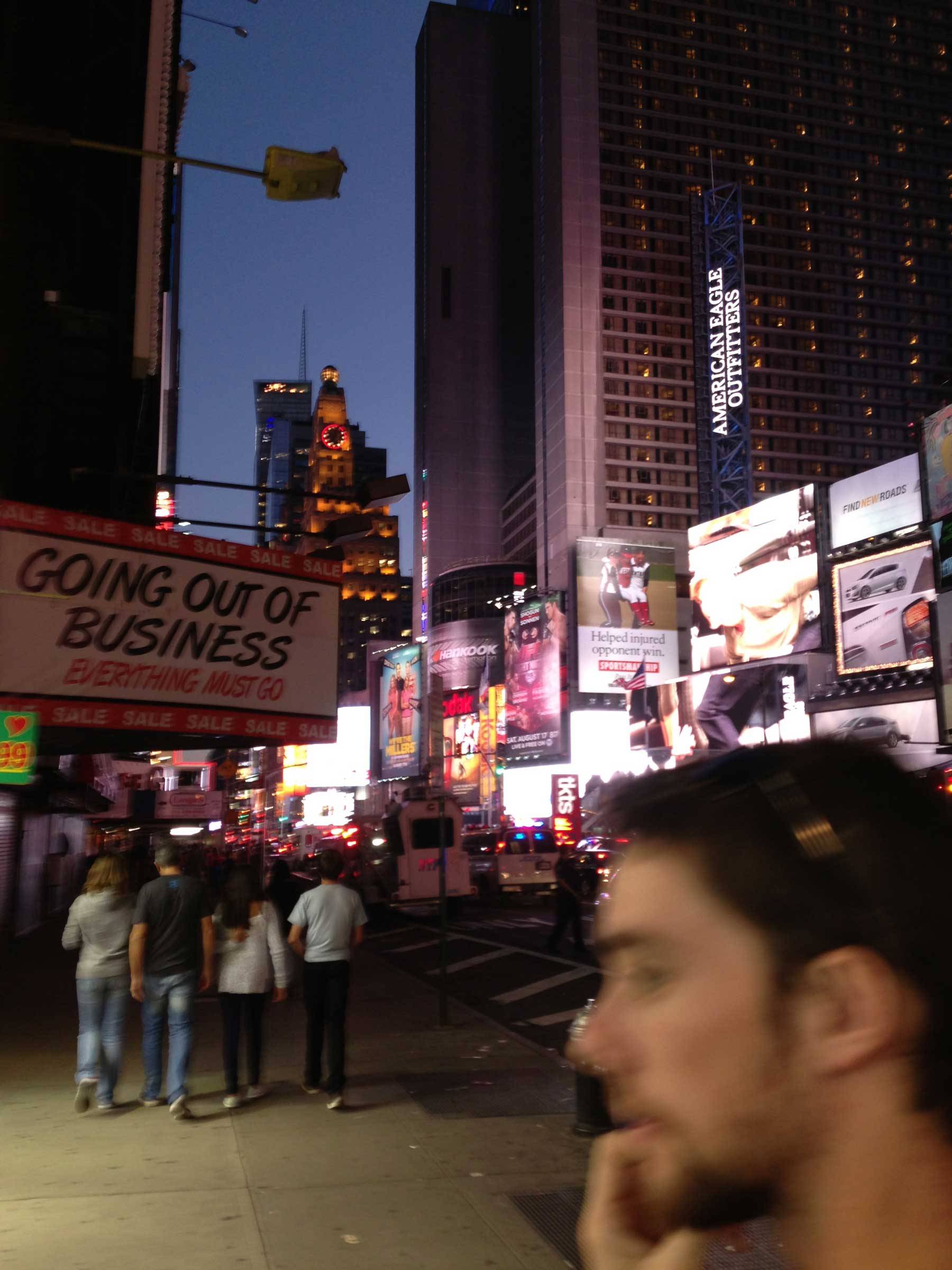 Jared walking down Times Square